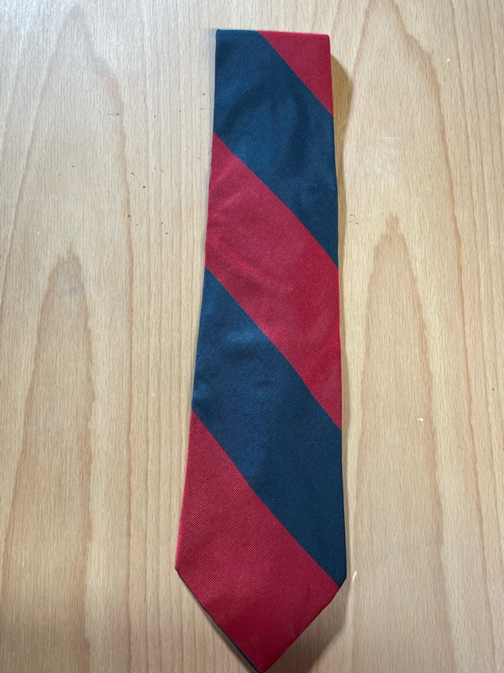 Vintage Tommy Hilfiger 100% Red Navy Repp Stripe Tie Made In USA